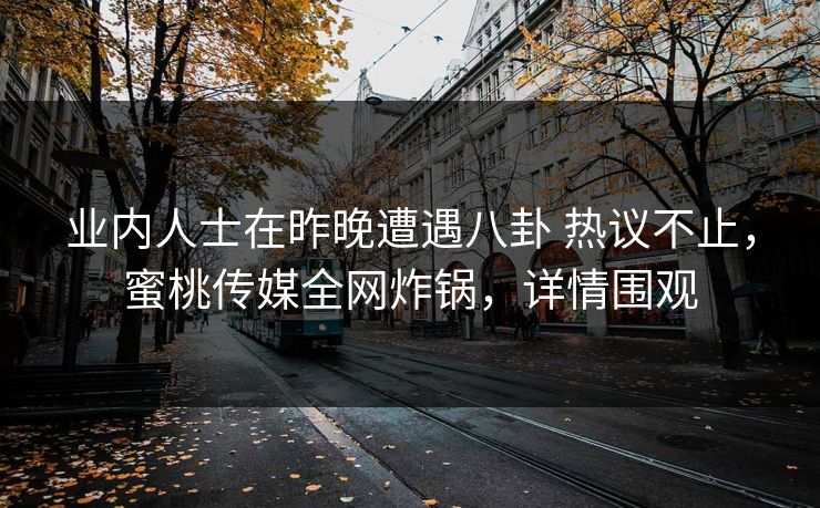 业内人士在昨晚遭遇八卦 热议不止，蜜桃传媒全网炸锅，详情围观