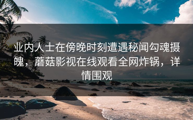 业内人士在傍晚时刻遭遇秘闻勾魂摄魄，蘑菇影视在线观看全网炸锅，详情围观