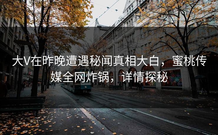 大V在昨晚遭遇秘闻真相大白，蜜桃传媒全网炸锅，详情探秘